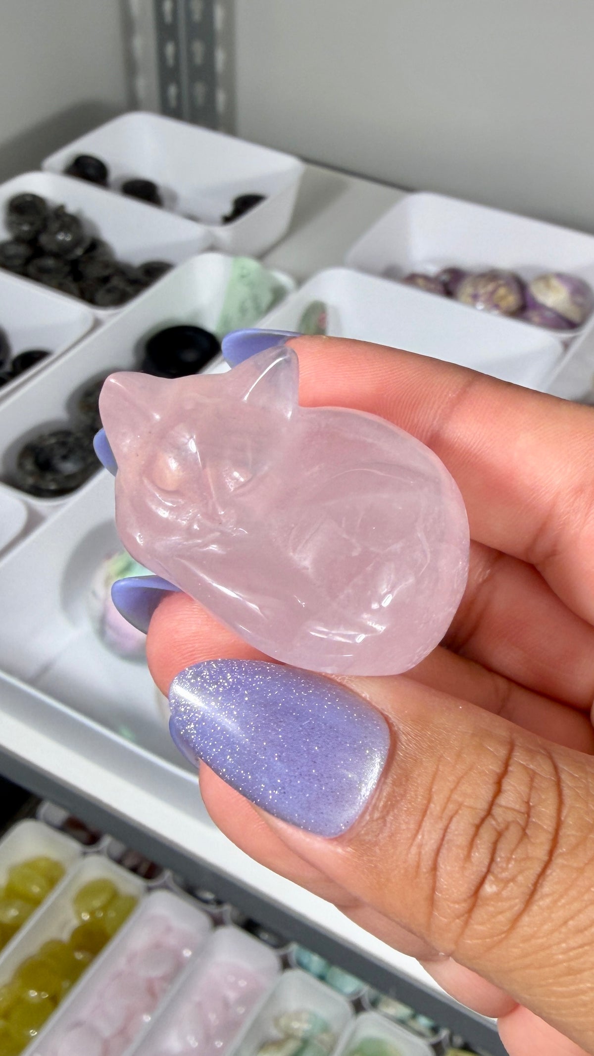 One (1) Gorgeous Rose Quartz Sleeping Kitty | Intuitively Chosen