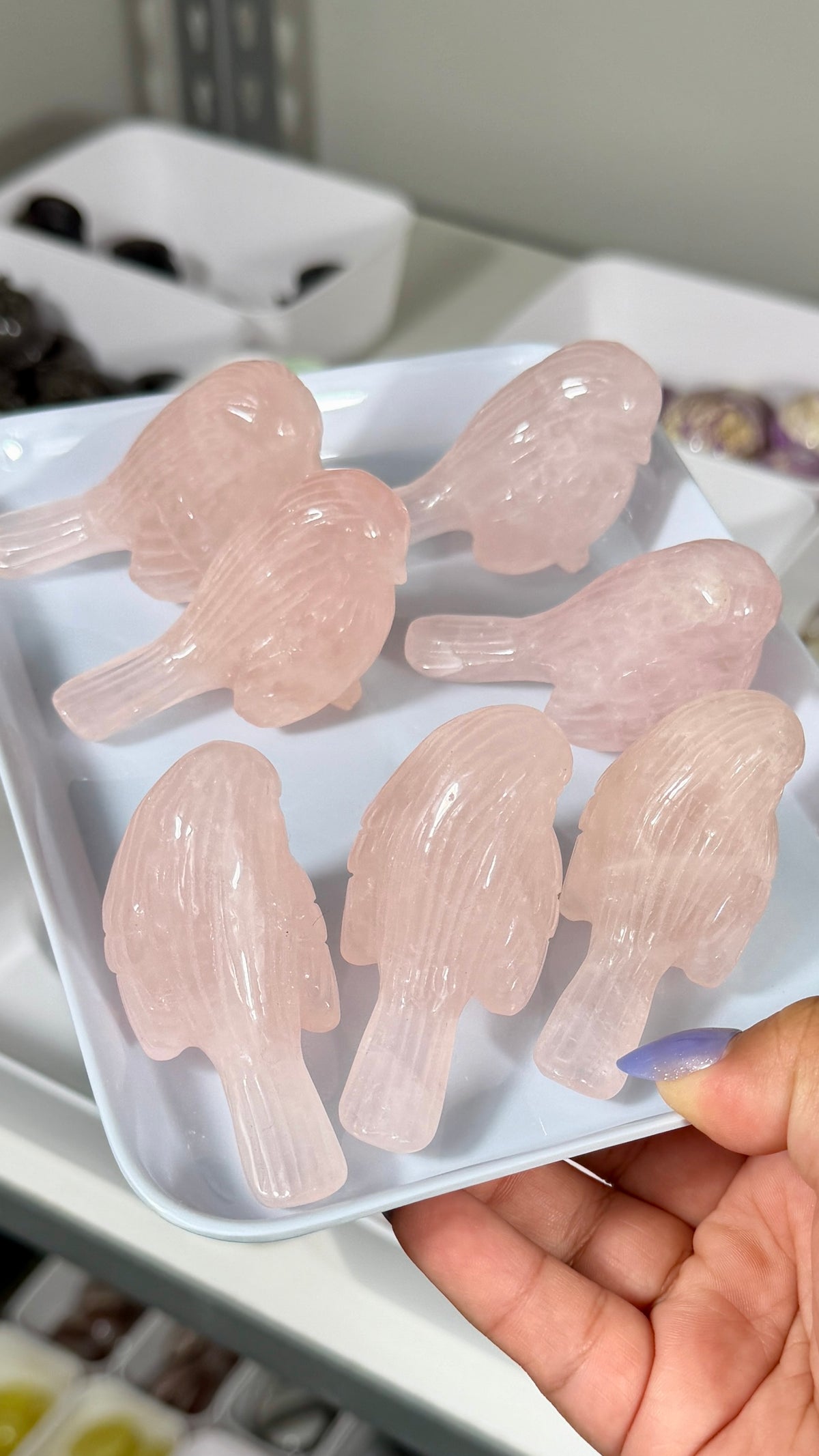 One (1) Gorgeous Rose Quartz Bird | Intuitively Chosen