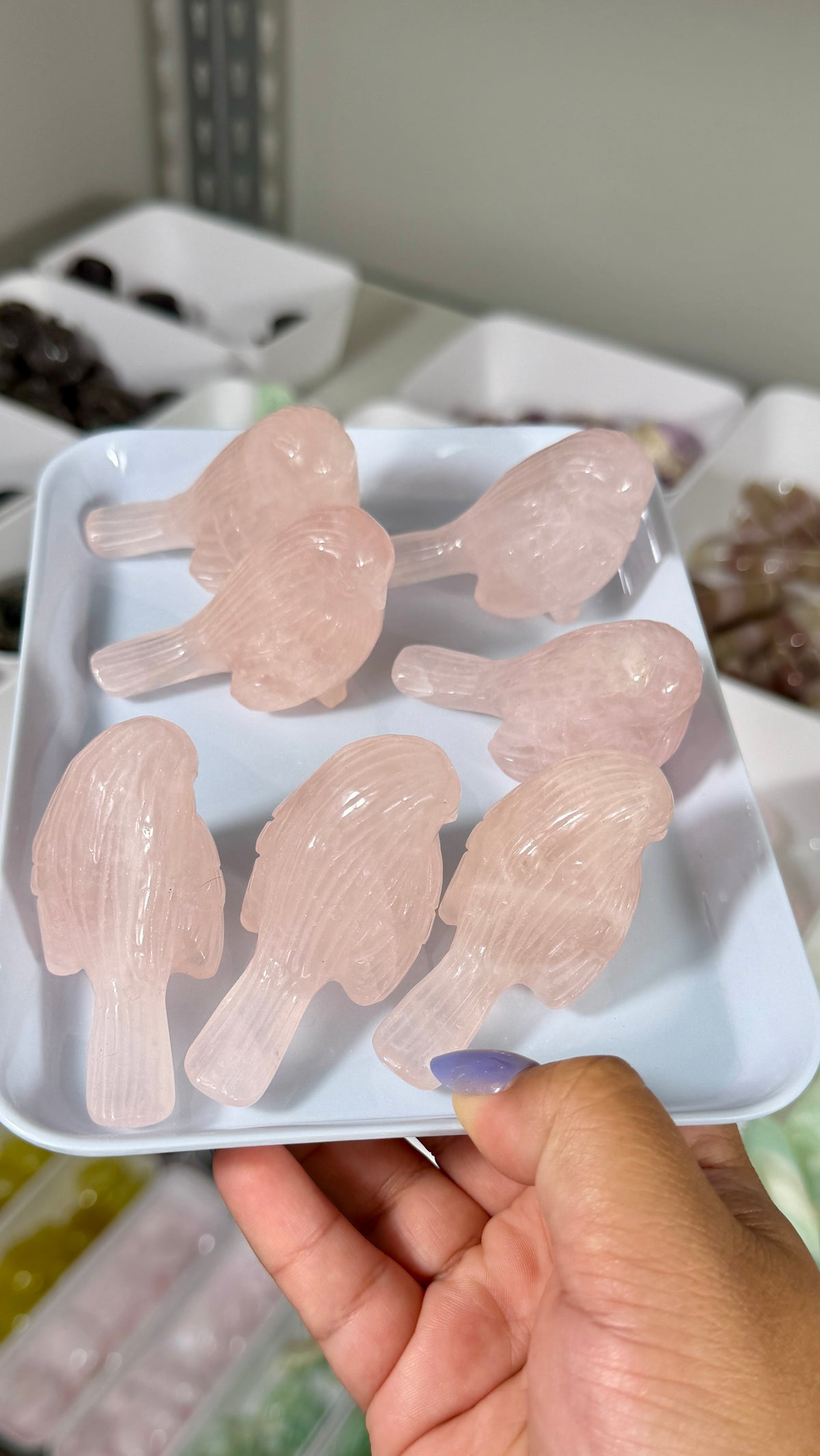 One (1) Gorgeous Rose Quartz Bird | Intuitively Chosen