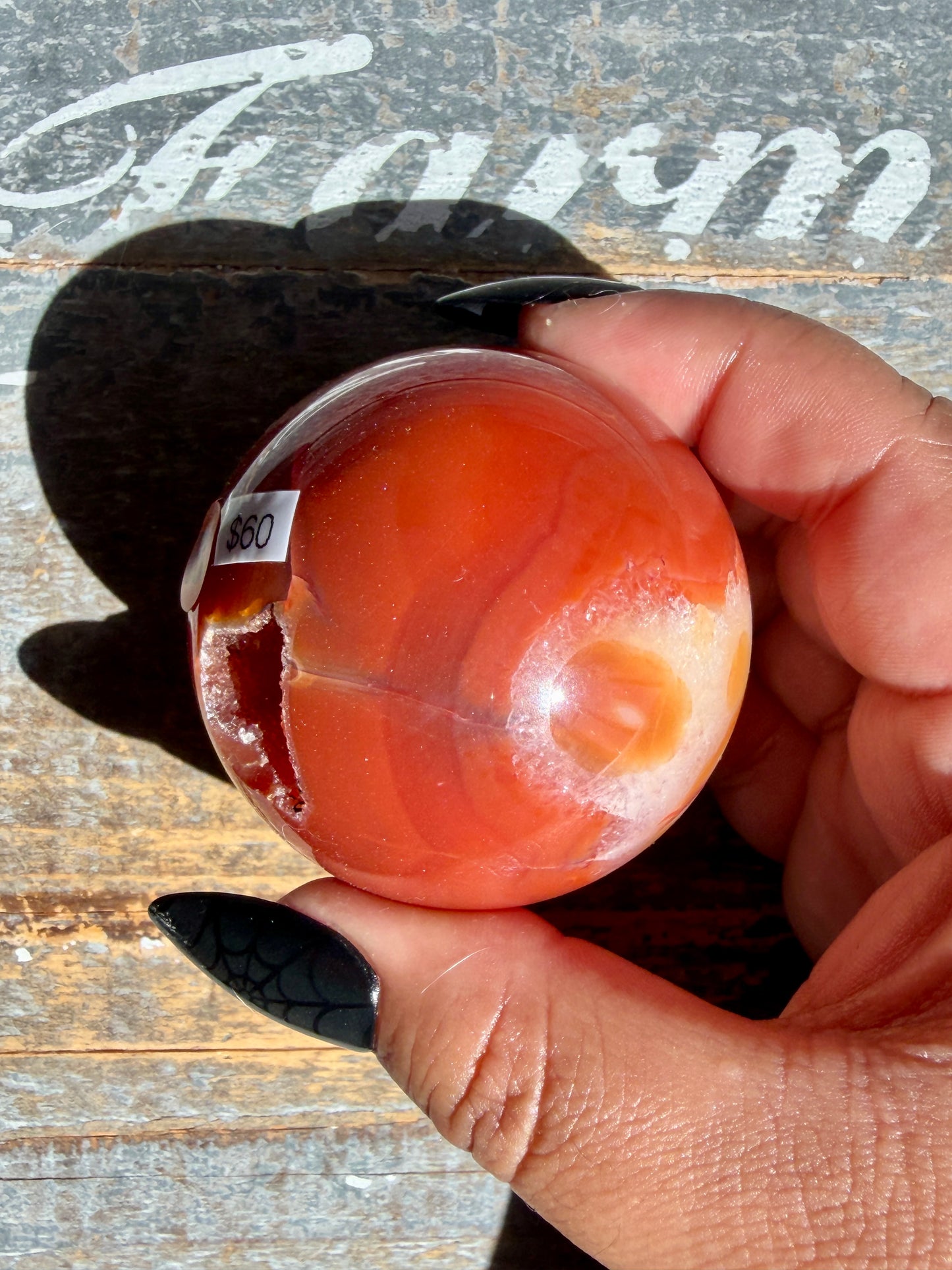 Gorgeous Druzy Carnelian Sphere | Opt 68