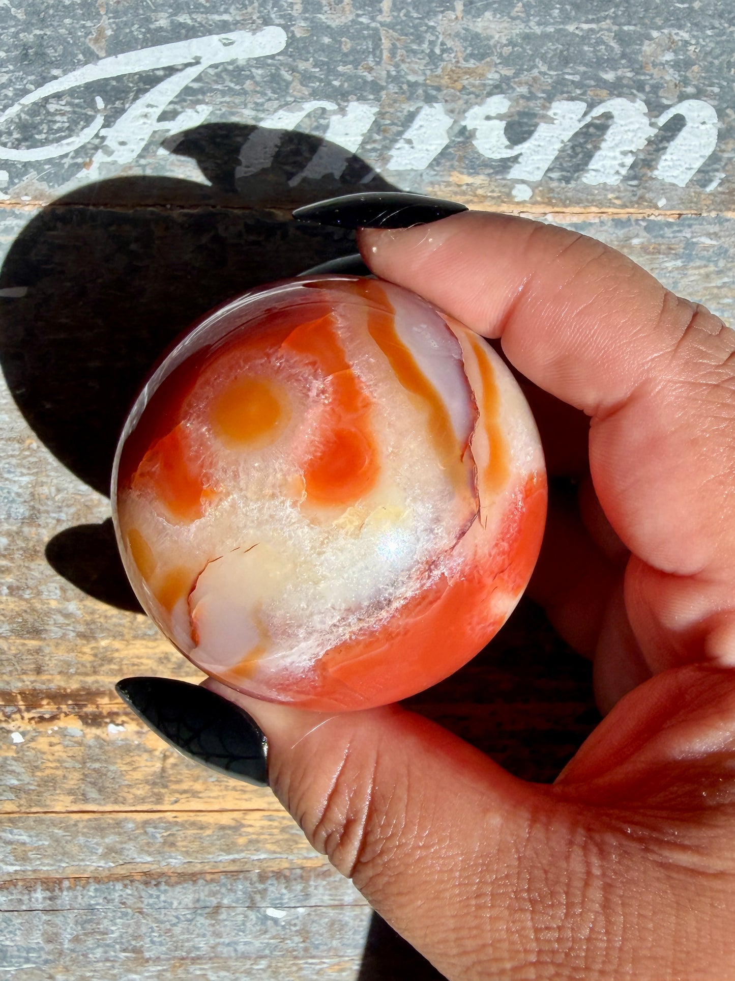 Gorgeous Druzy Carnelian Sphere | Opt 68