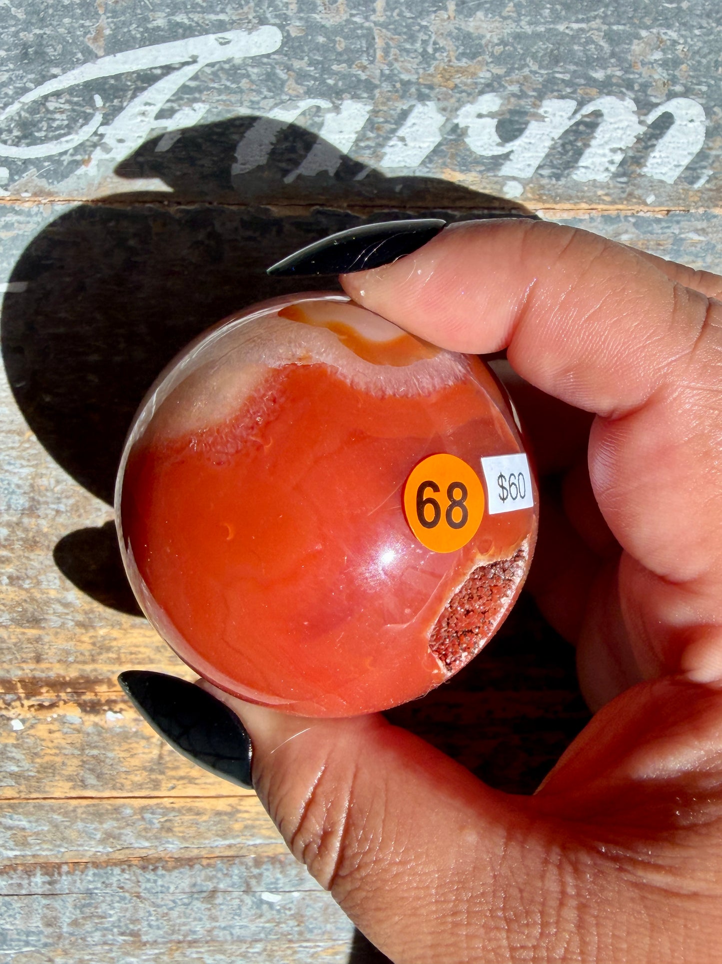 Gorgeous Druzy Carnelian Sphere | Opt 68