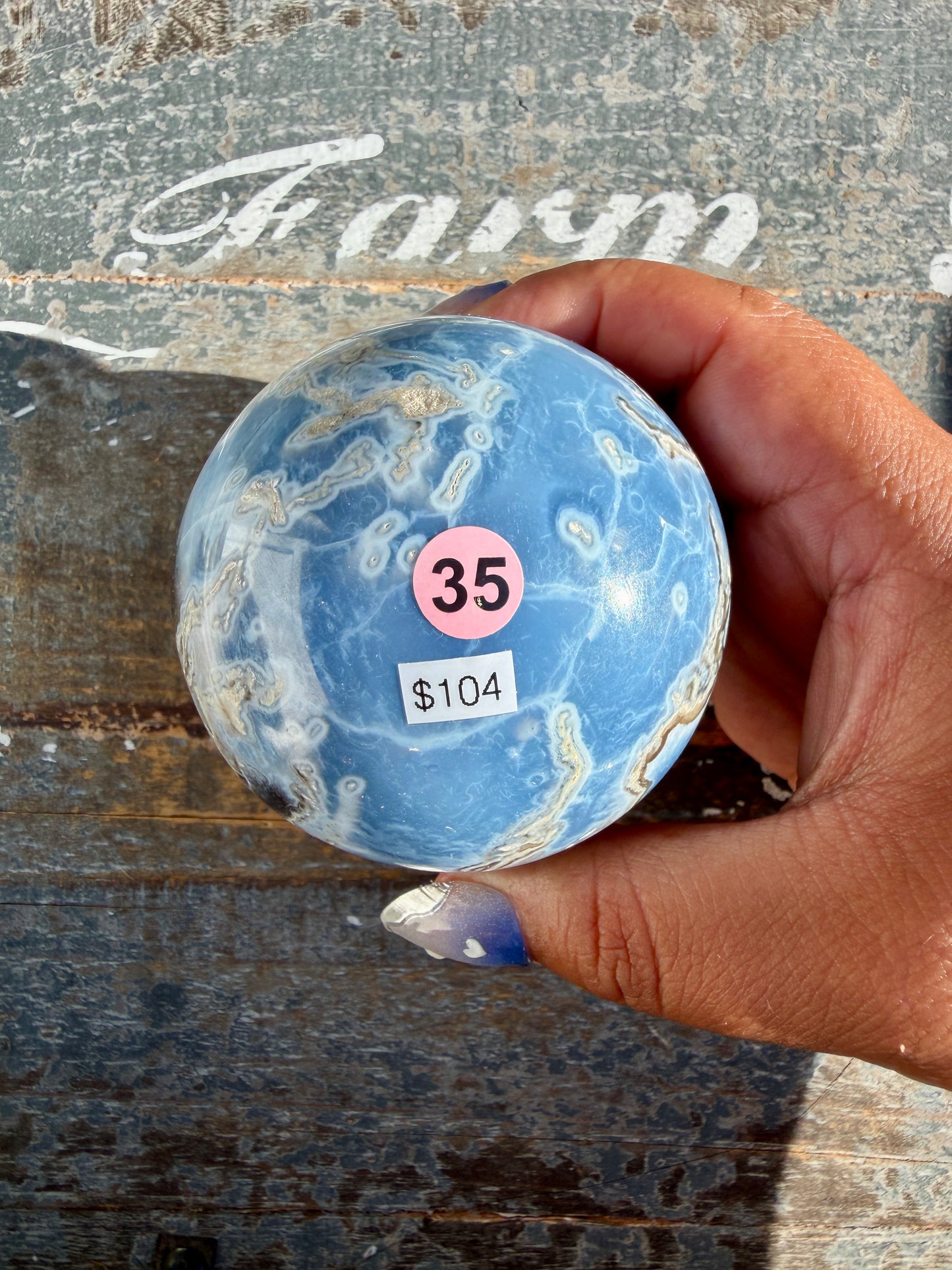 Gorgeous Blue Opal Sphere | India | Opt 35