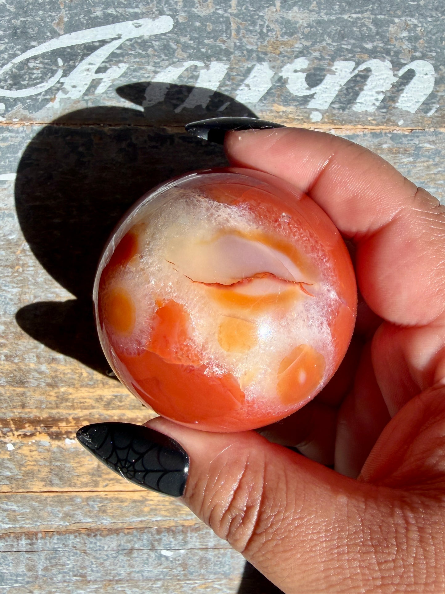 Gorgeous Druzy Carnelian Sphere | Opt 68
