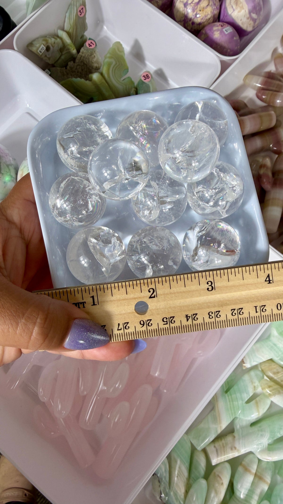 One (1) Gorgeous Clear Quartz Mini Sphere with Rainbows