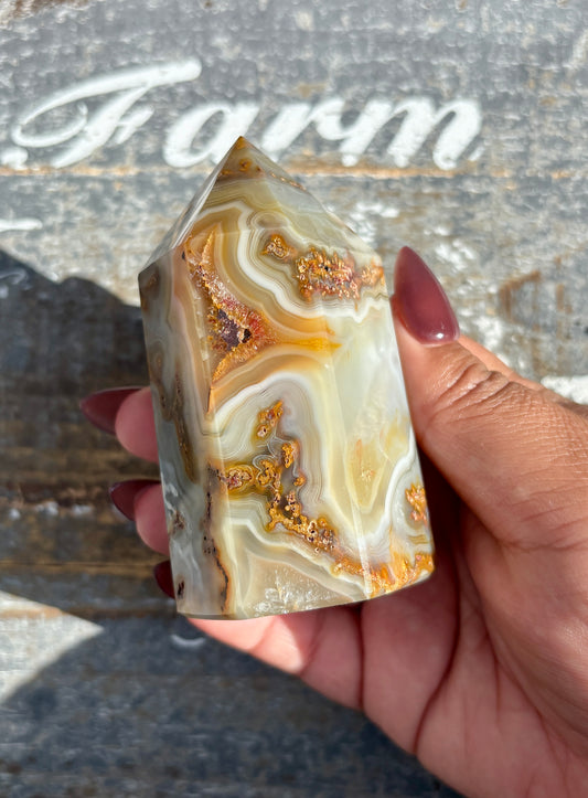 Gorgeous Seganite Agate Tower Exclusively from Brazil *Rare Find*