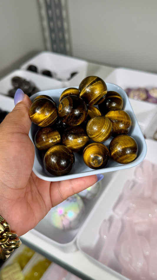 One (1) Mini Tigers Eye Sphere | Intuitively Chosen
