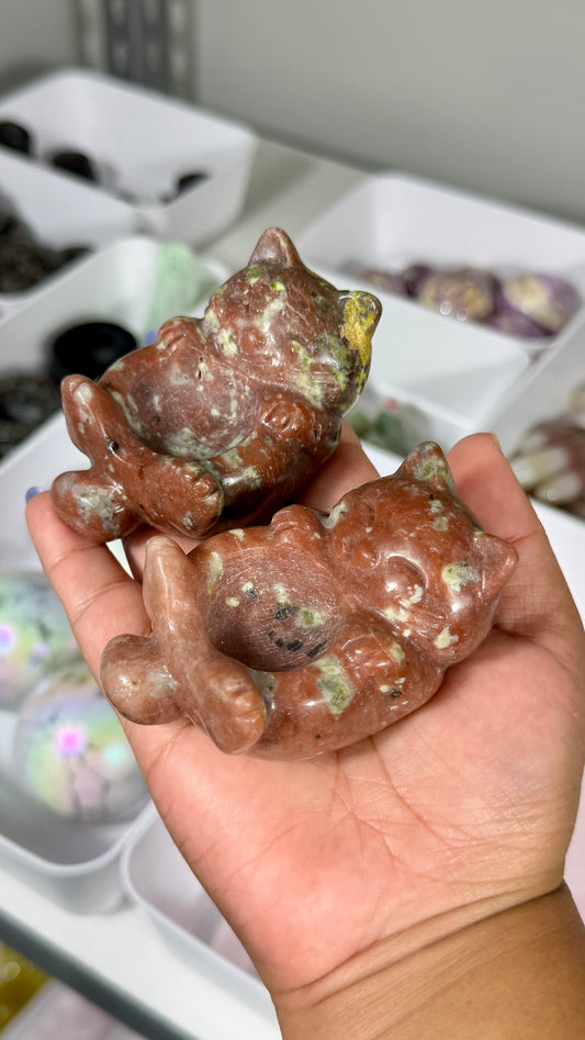 One (1) Adorable Peach Blossom Cat Bowl | Intuitively Chosen