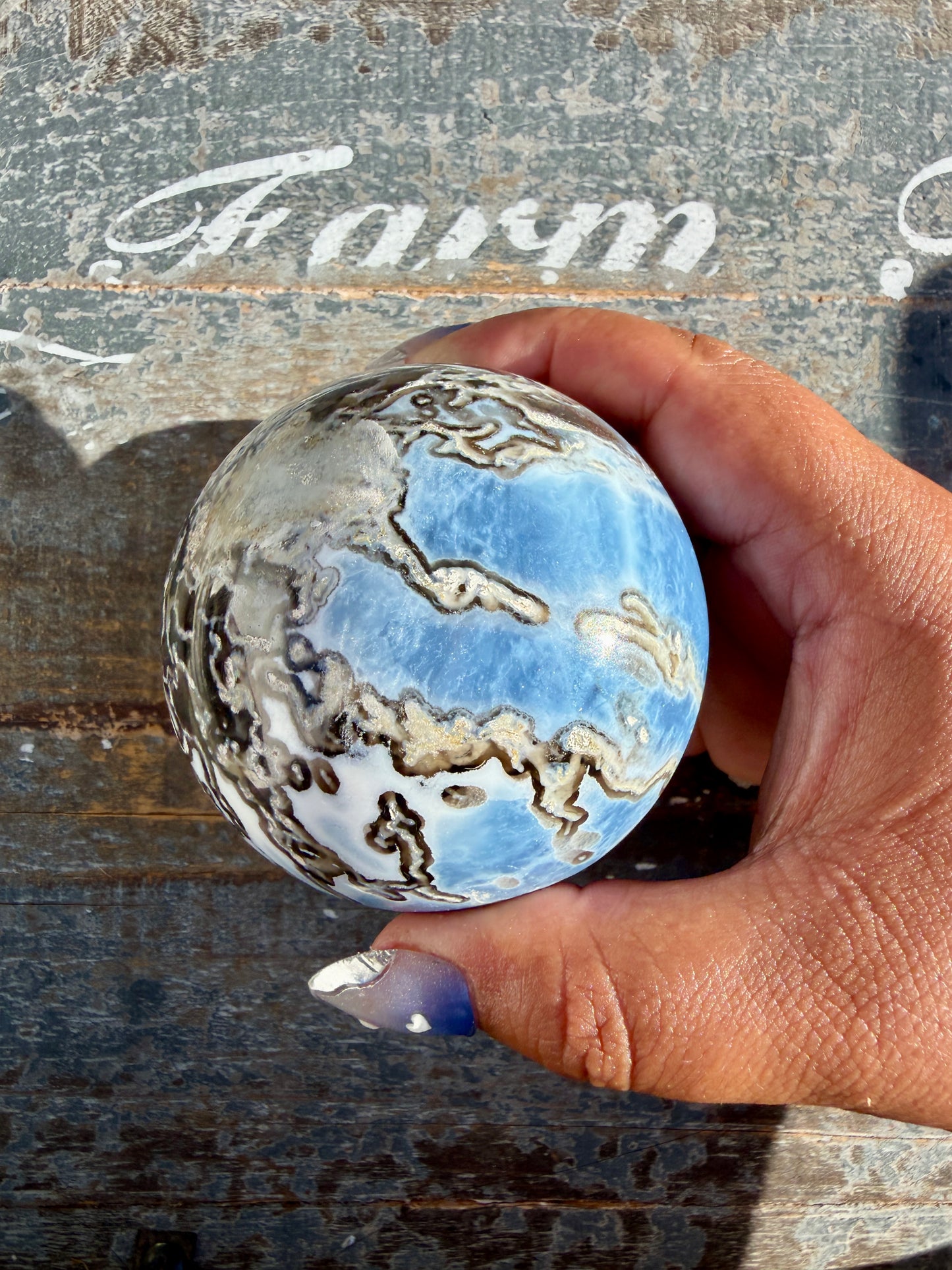 Gorgeous Blue Opal Sphere | India | Opt 35