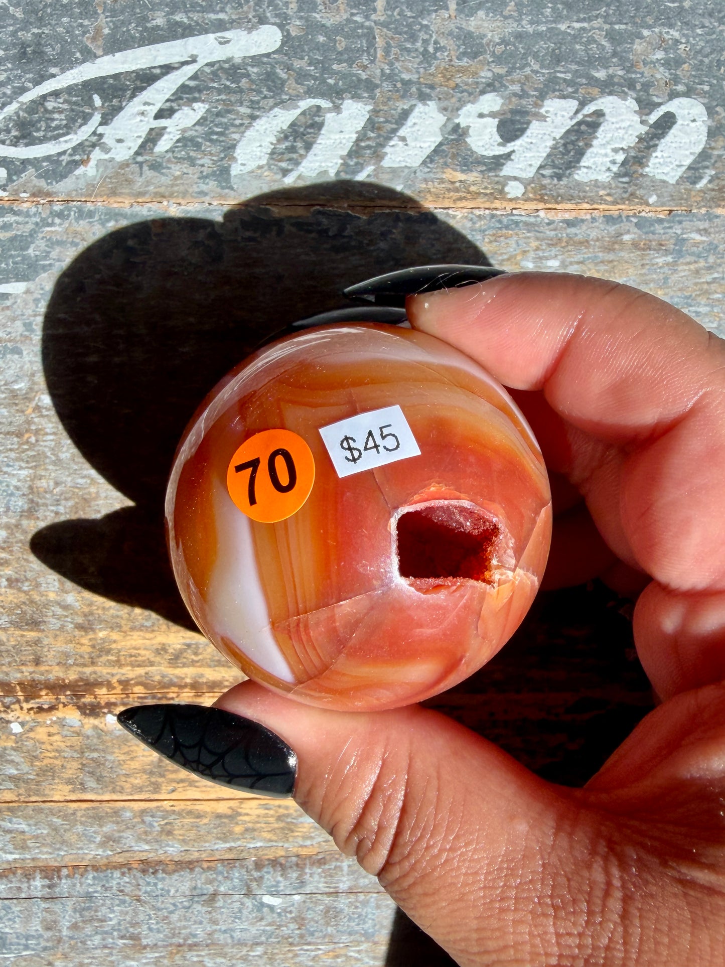 Gorgeous Druzy Carnelian Sphere | Opt 70