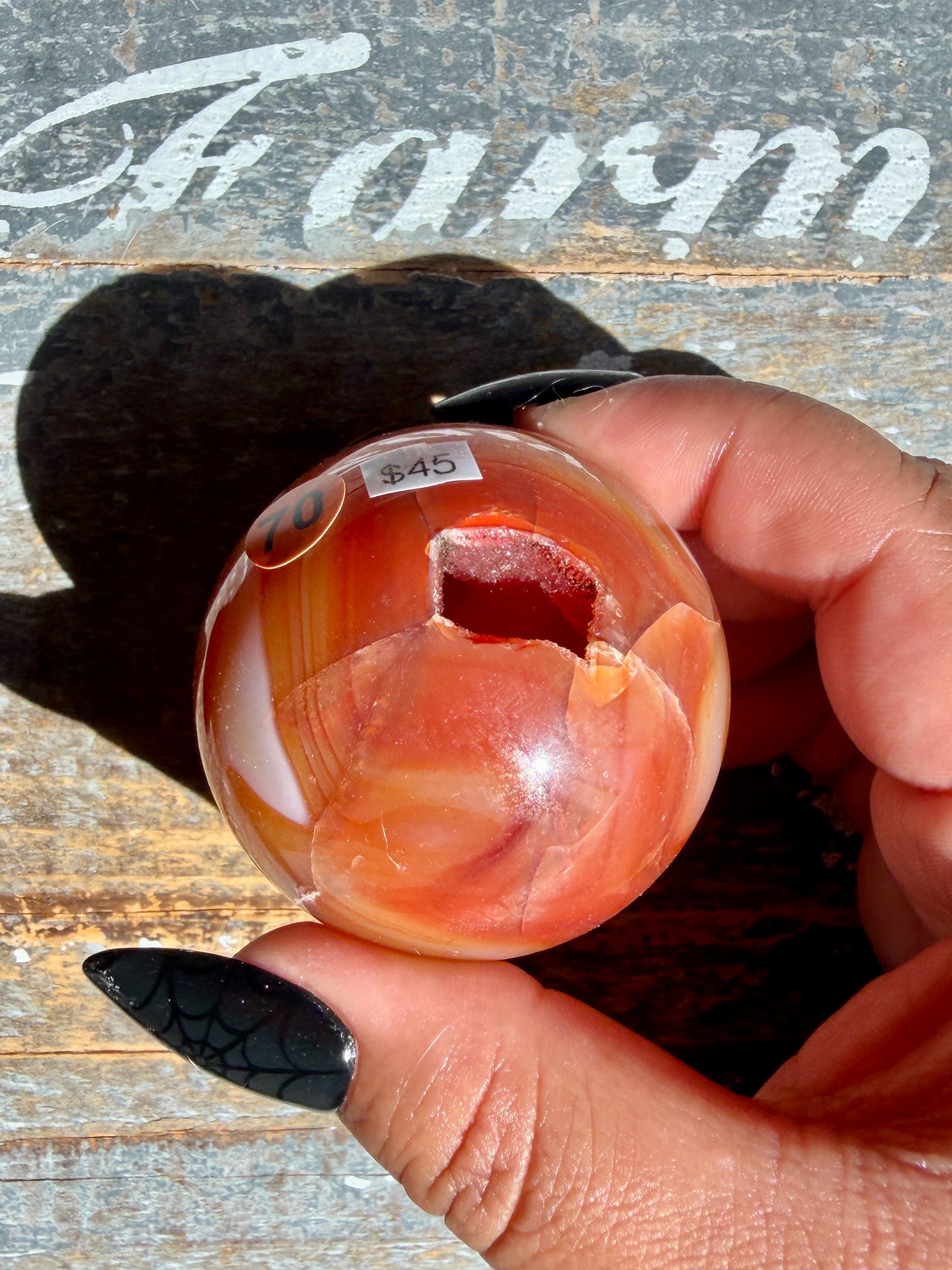 Gorgeous Druzy Carnelian Sphere | Opt 70