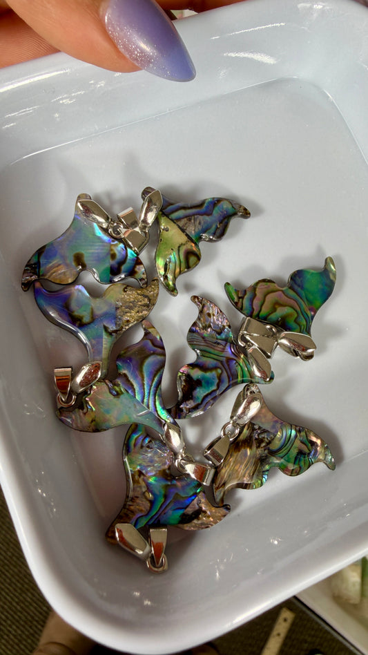 One (1) Abalone Shell Whale Tail Pendant | Intuitively Chosen