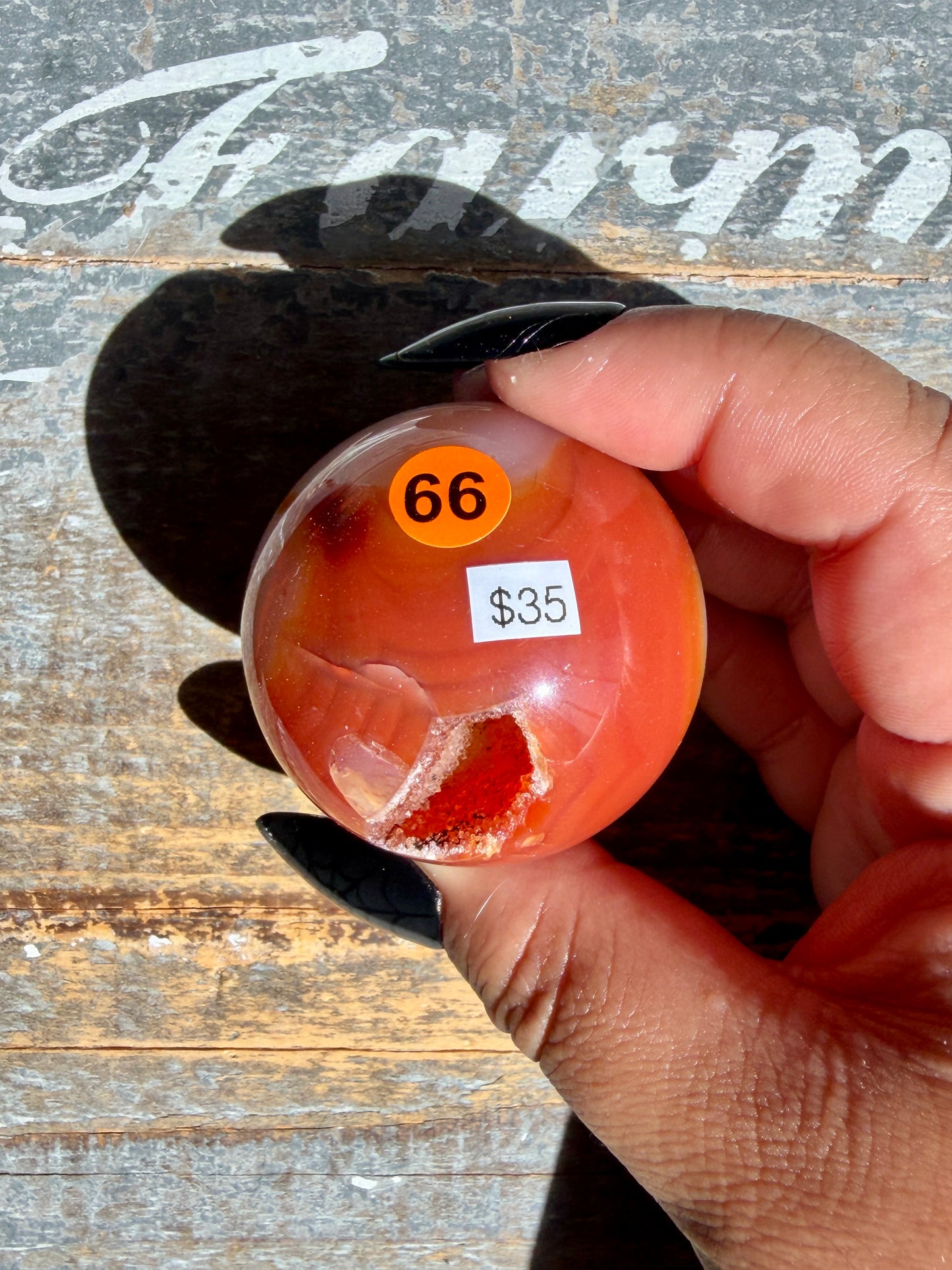 Gorgeous Druzy Carnelian Sphere | Opt 66