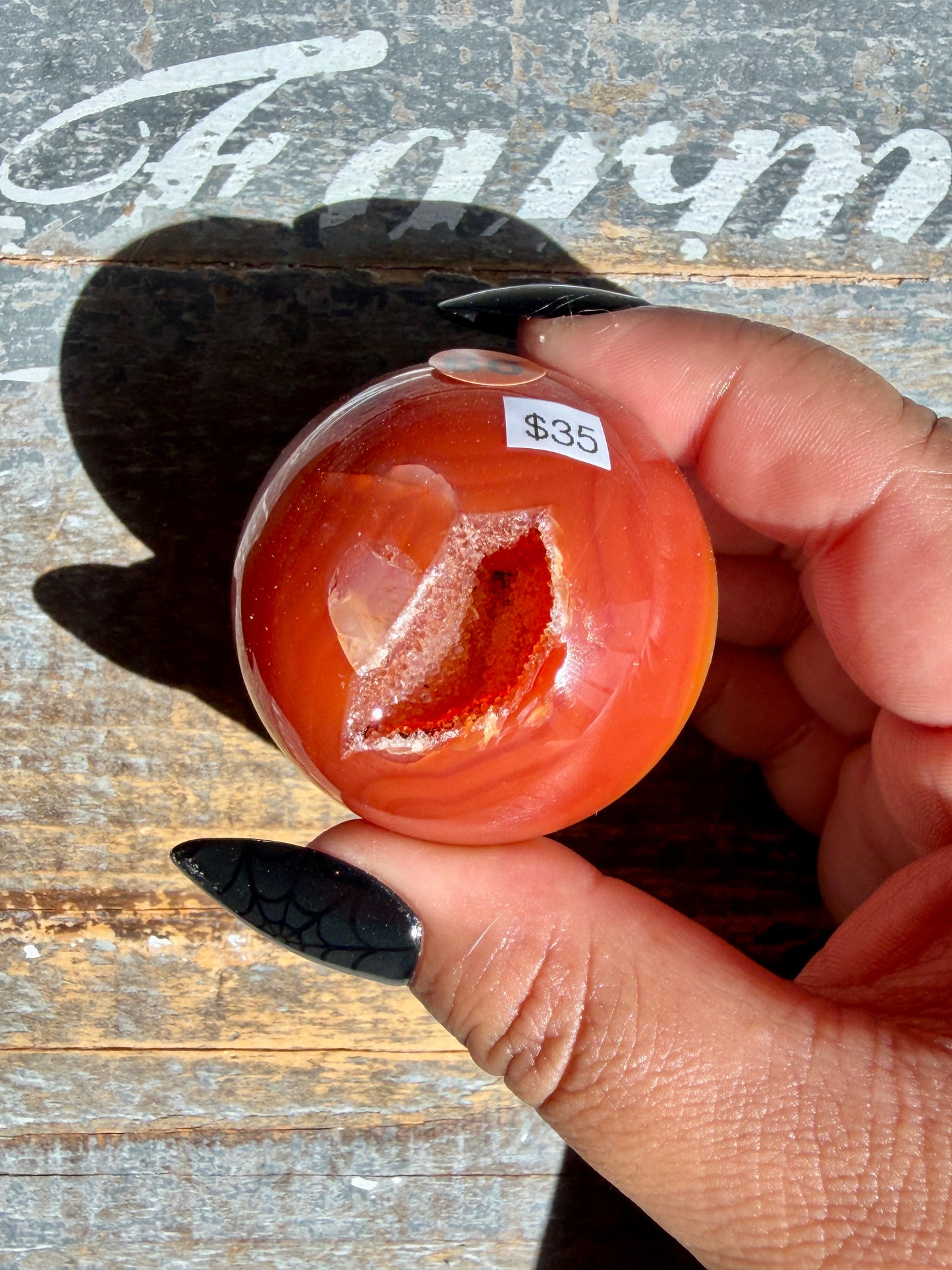 Gorgeous Druzy Carnelian Sphere | Opt 66