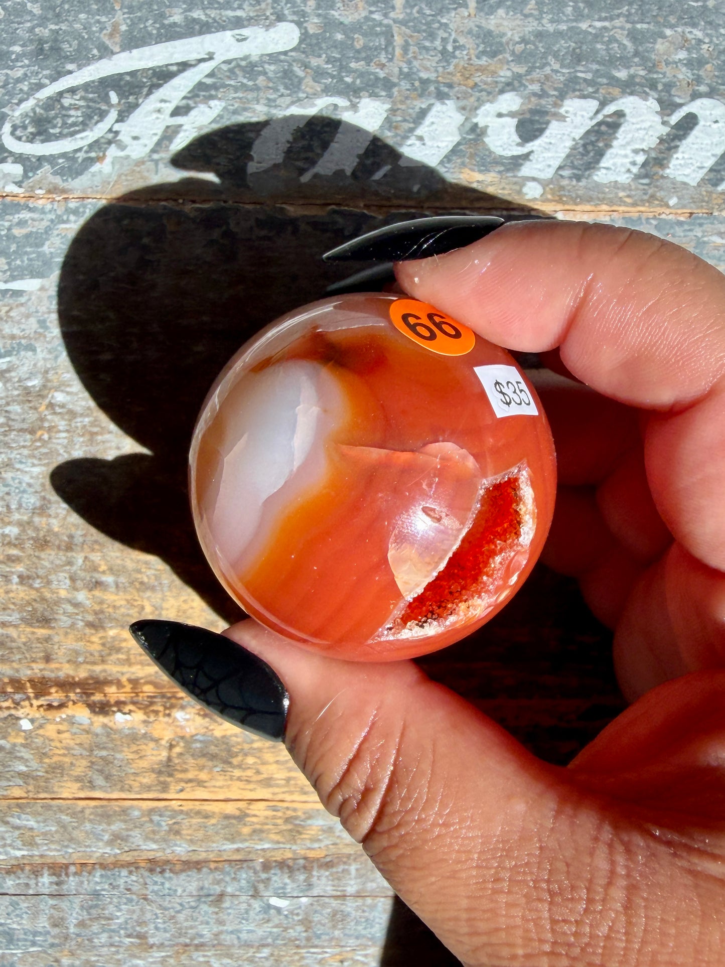 Gorgeous Druzy Carnelian Sphere | Opt 66