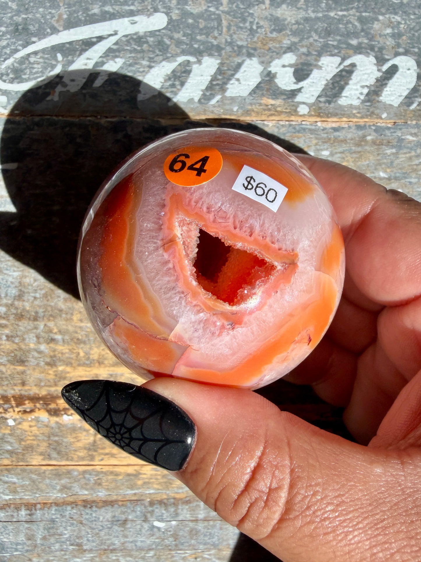 Gorgeous Druzy Carnelian Sphere | Opt 64