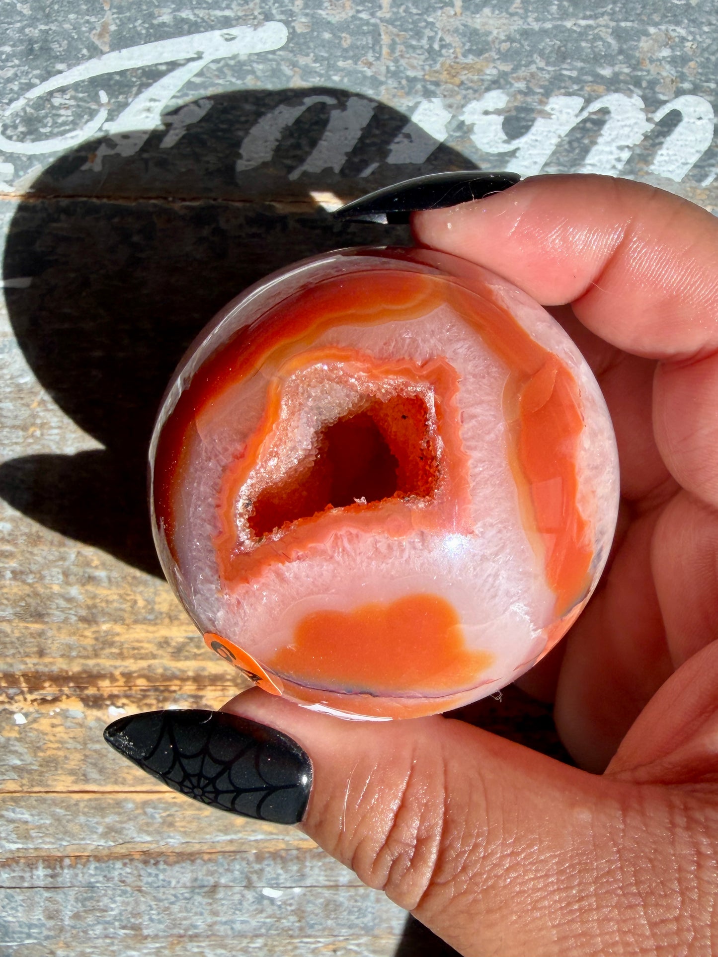 Gorgeous Druzy Carnelian Sphere | Opt 64