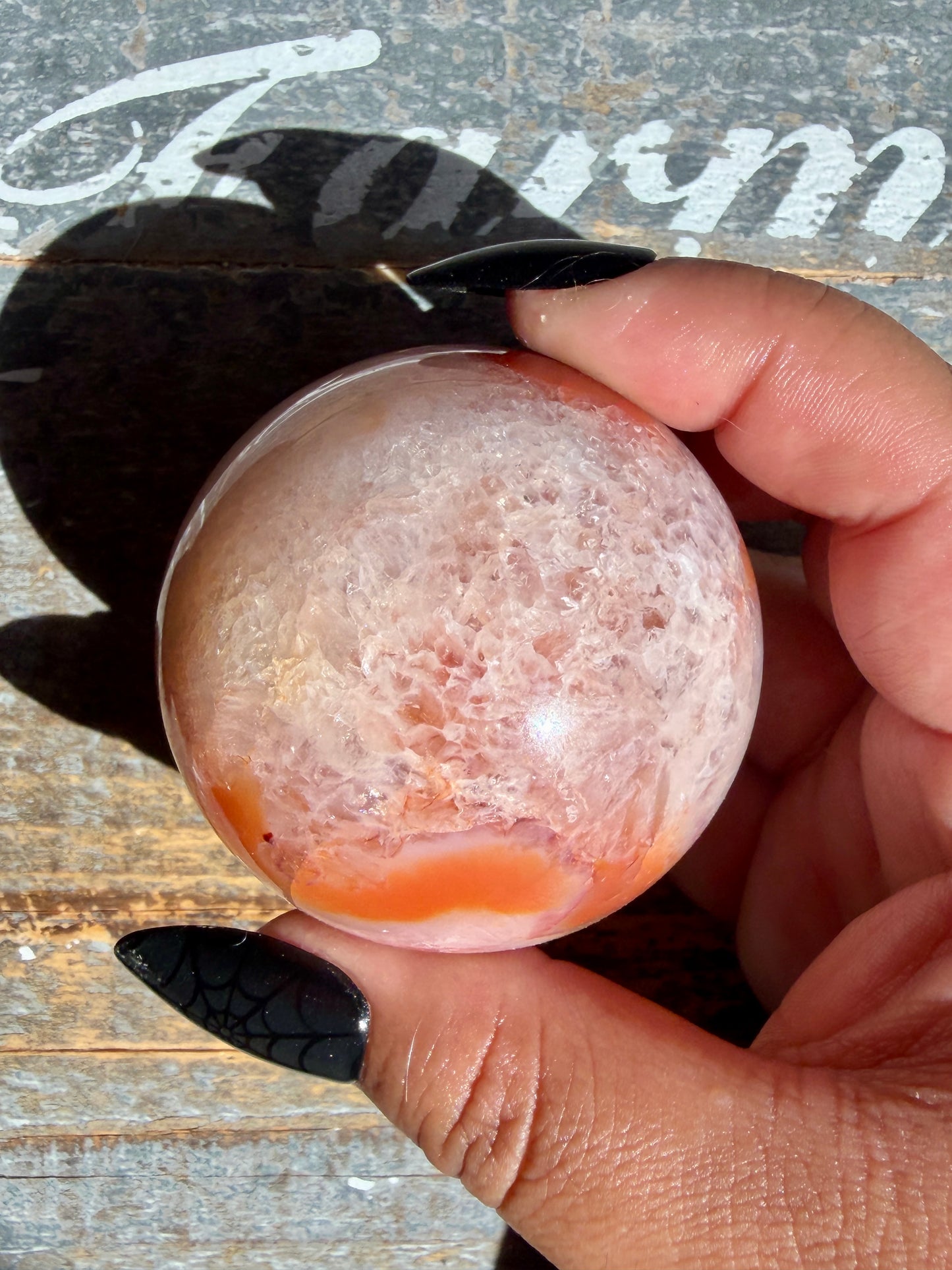 Gorgeous Druzy Carnelian Sphere | Opt 64