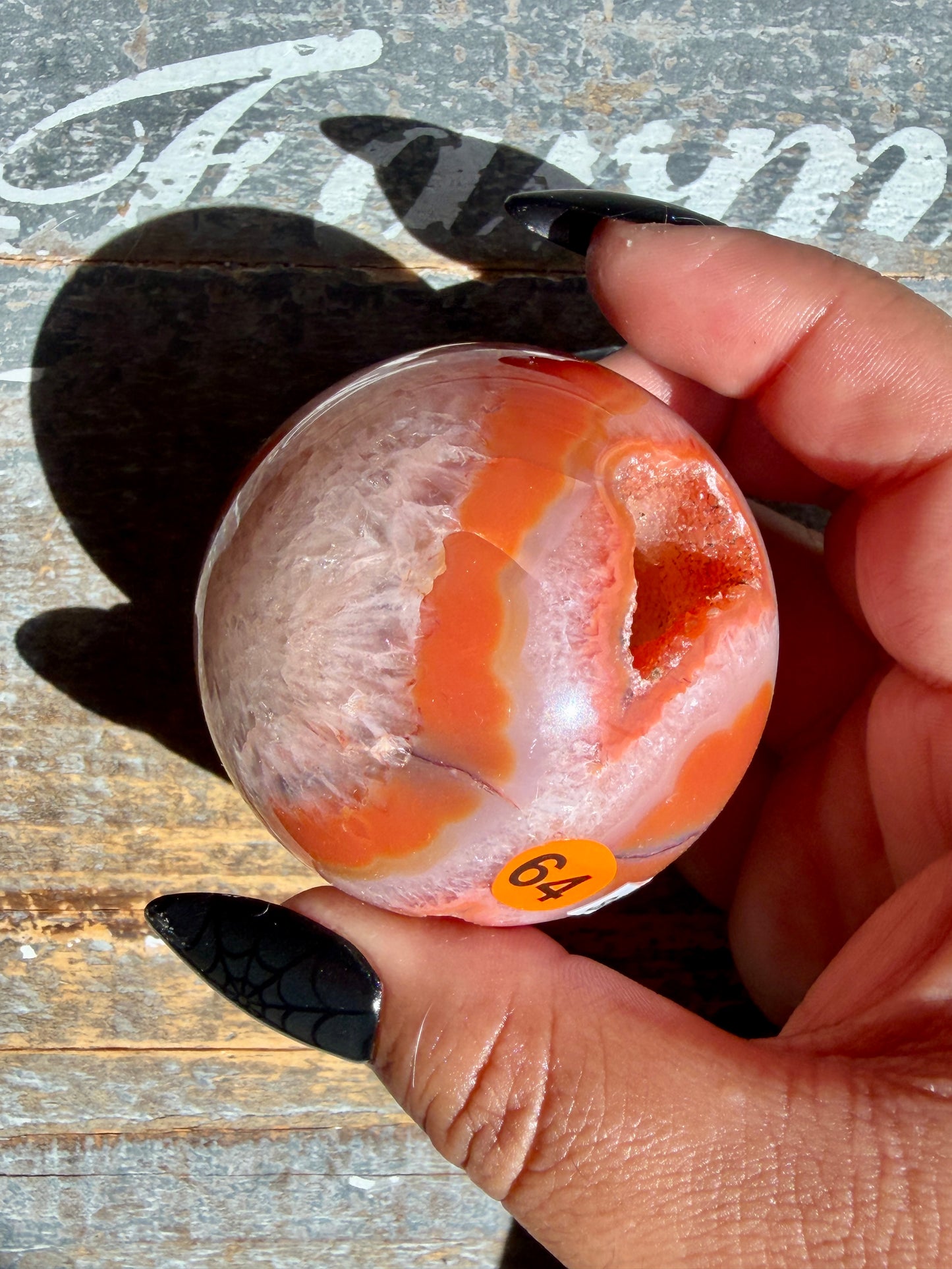 Gorgeous Druzy Carnelian Sphere | Opt 64