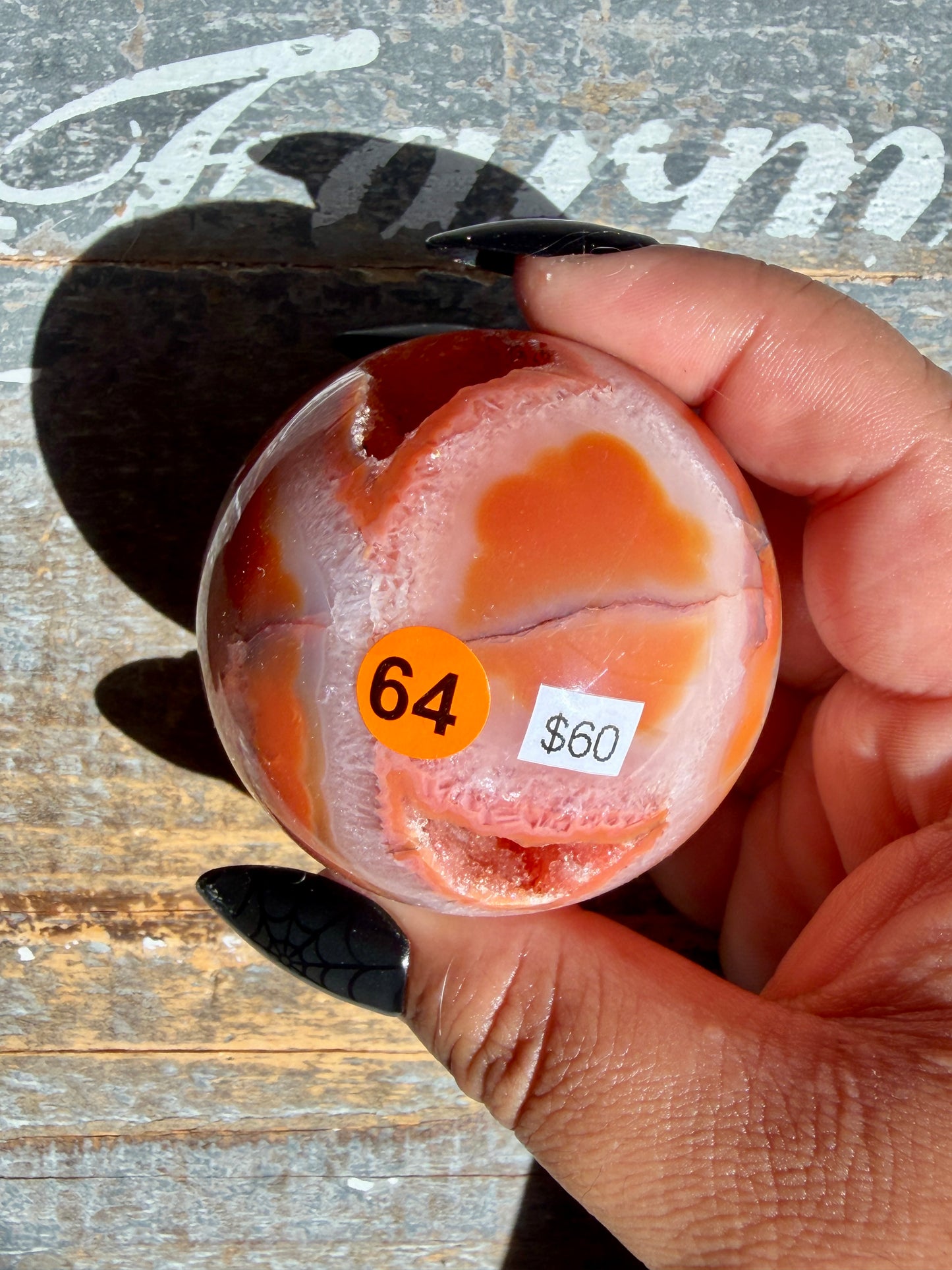 Gorgeous Druzy Carnelian Sphere | Opt 64