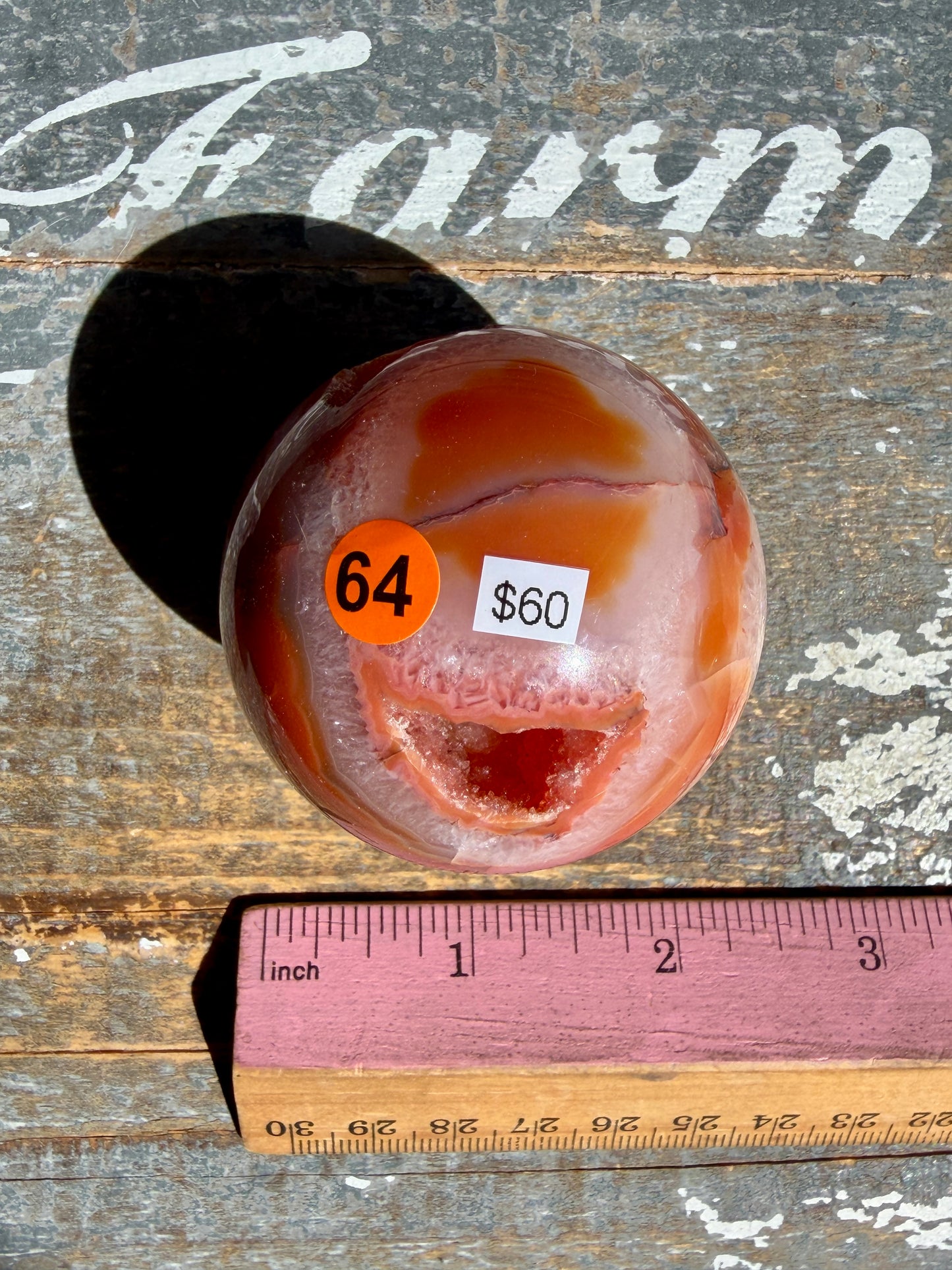 Gorgeous Druzy Carnelian Sphere | Opt 64