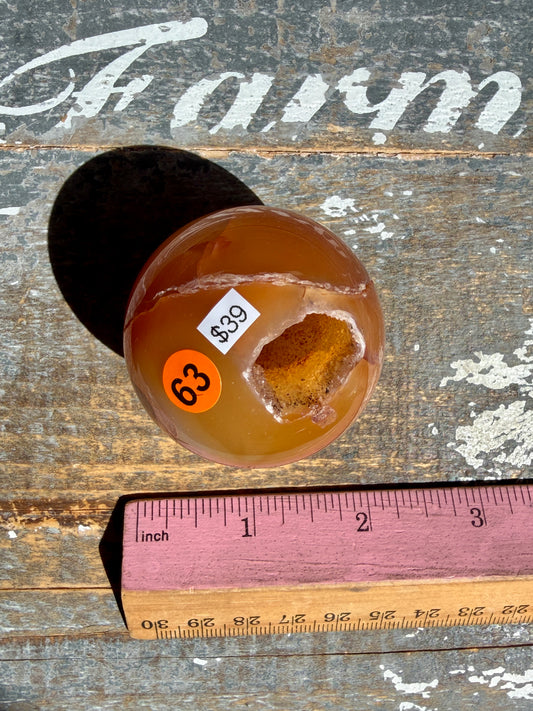Gorgeous Druzy Carnelian Sphere | Opt 63