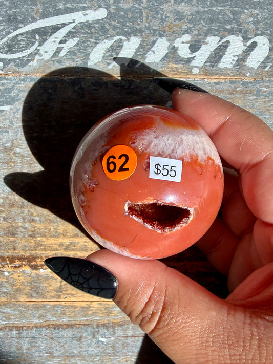 Gorgeous Druzy Carnelian Sphere | Opt 62
