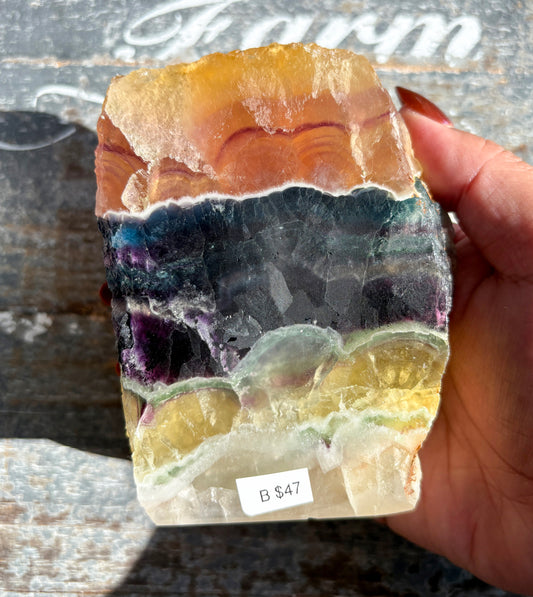 Gorgeous Rainbow Fluorite Slab | Opt B