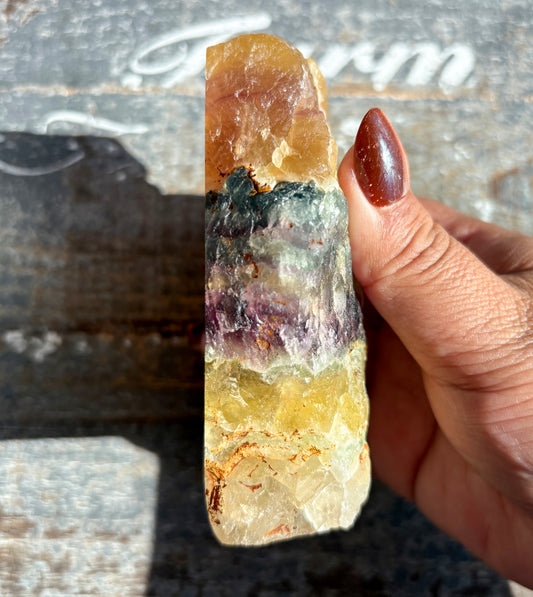 Gorgeous Rainbow Fluorite Slab | Opt B