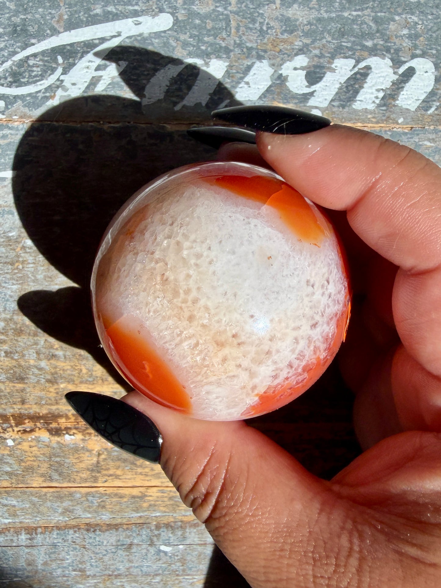 Gorgeous Druzy Carnelian Sphere | Opt 62