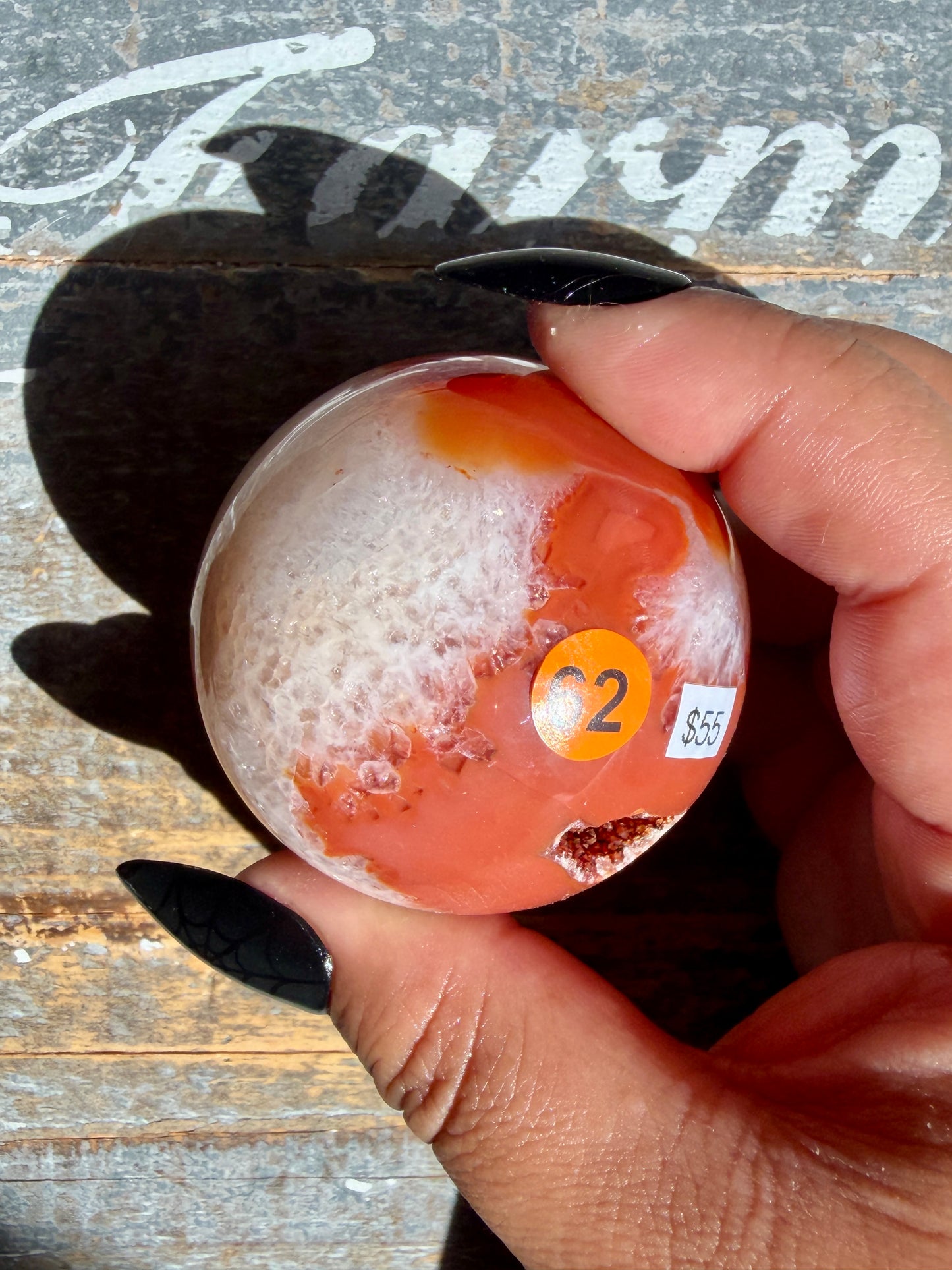 Gorgeous Druzy Carnelian Sphere | Opt 62