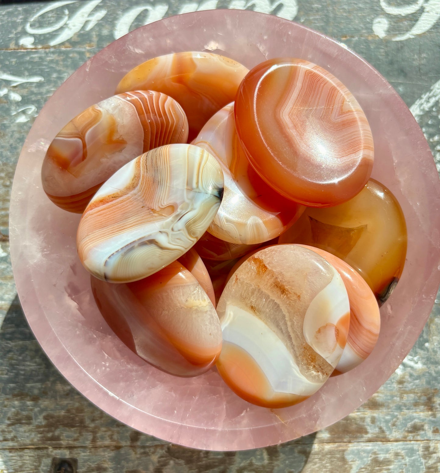 One (1) Gorgeous Banded Carnelian Worry Stones/Flats