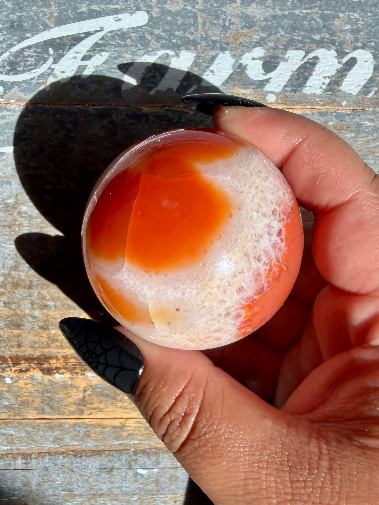Gorgeous Druzy Carnelian Sphere | Opt 62