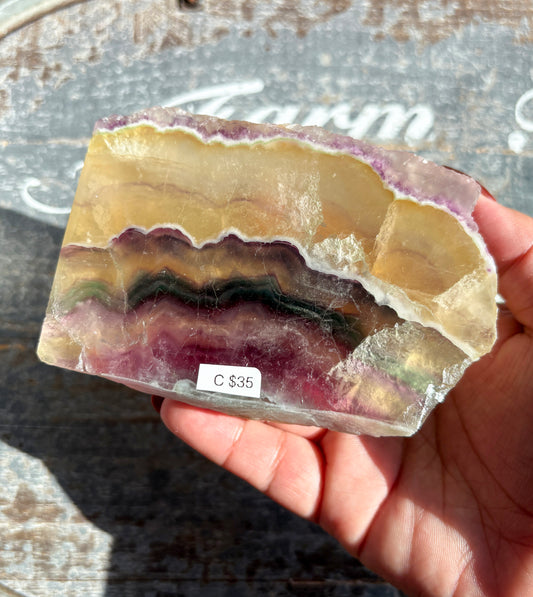 Gorgeous Rainbow Fluorite Slab | Opt C