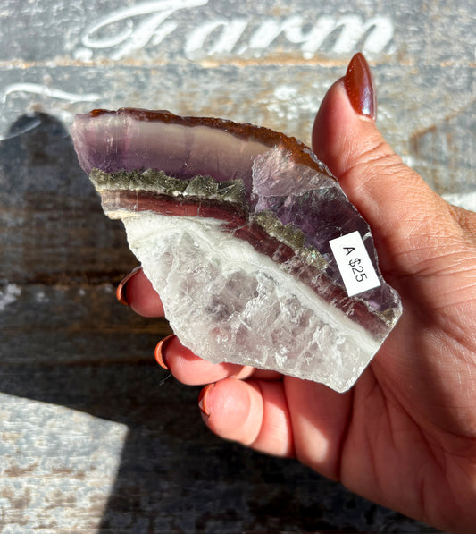 Gorgeous  Fluorite + Pyrite Slab | Opt A