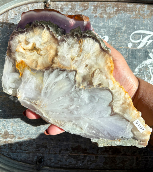 Gorgeous  Fluorite + Pyrite Slab | Opt B