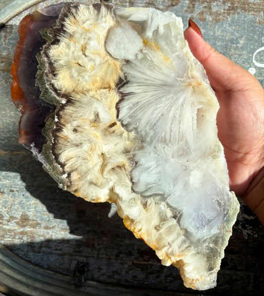 Gorgeous  Fluorite + Pyrite Slab | Opt B