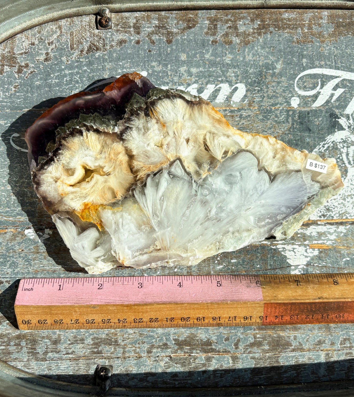 Gorgeous  Fluorite + Pyrite Slab | Opt B
