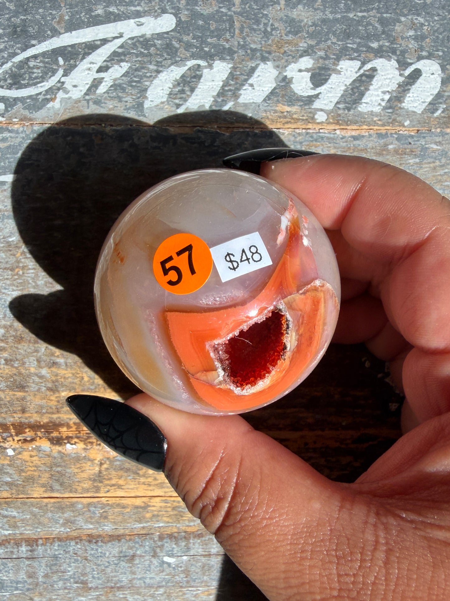 Gorgeous Druzy Carnelian Sphere | Opt 57