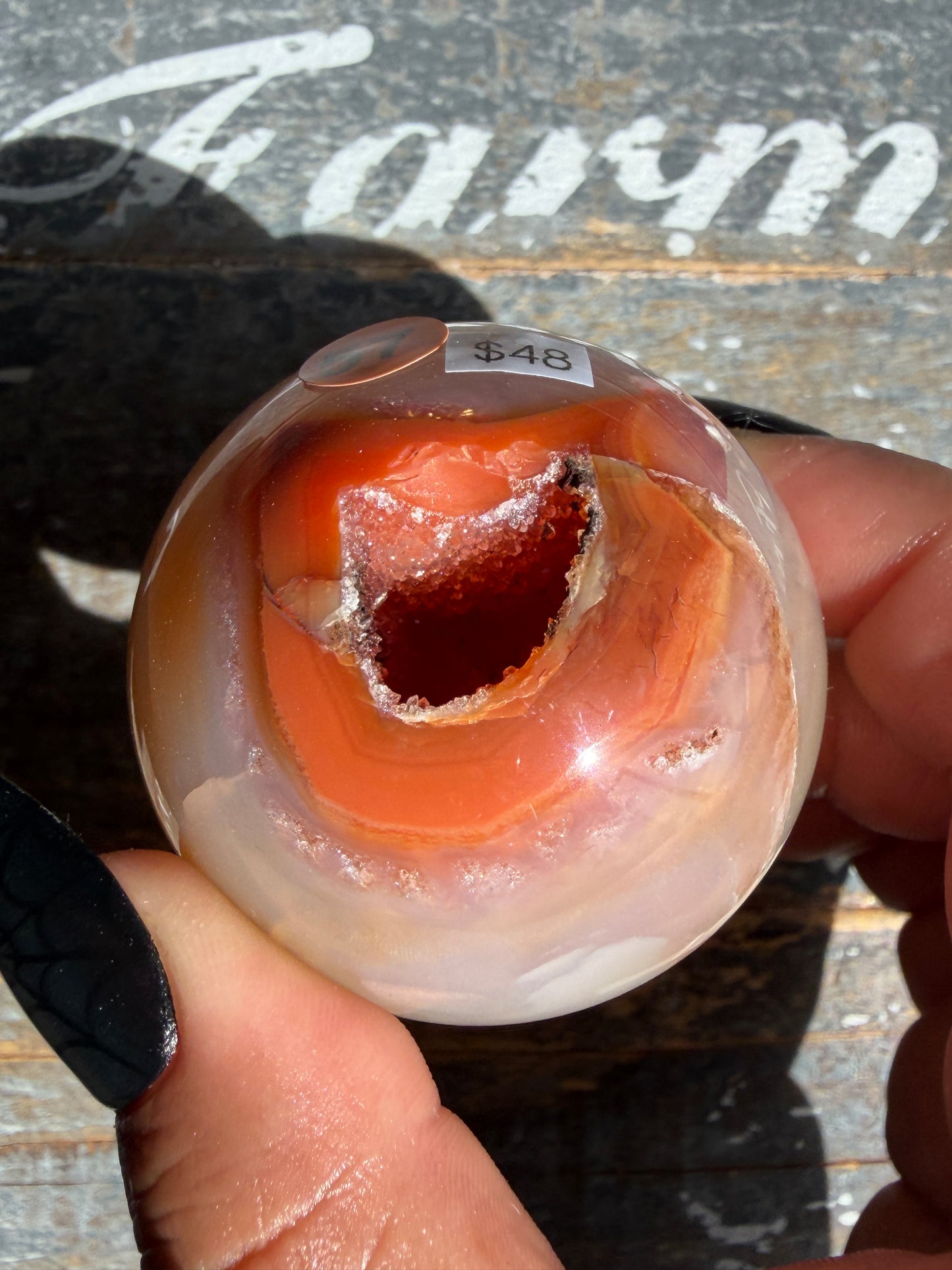 Gorgeous Druzy Carnelian Sphere | Opt 57