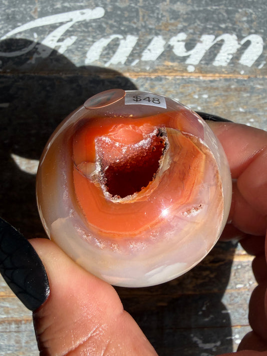Gorgeous Druzy Carnelian Sphere | Opt 57