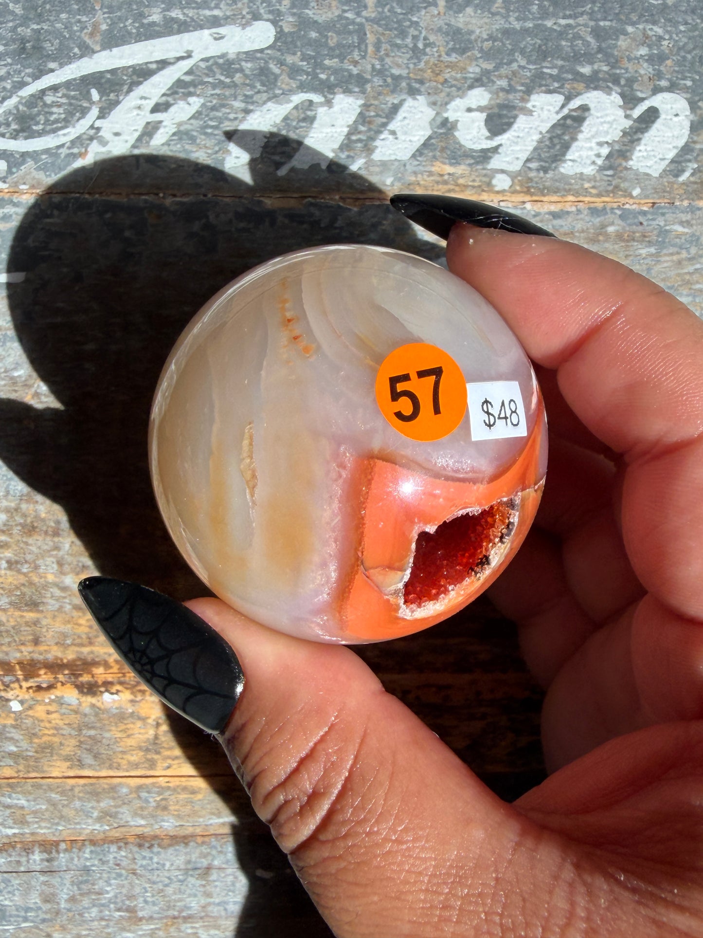Gorgeous Druzy Carnelian Sphere | Opt 57
