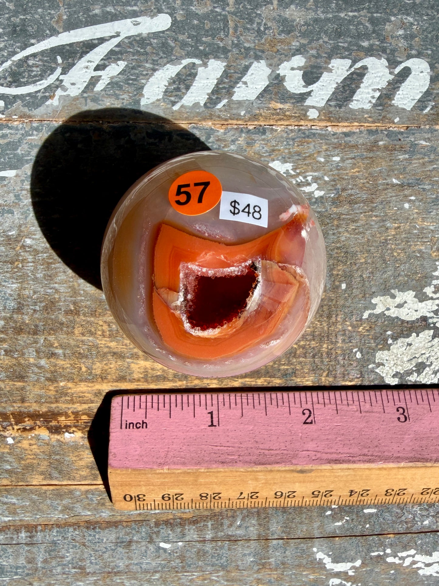 Gorgeous Druzy Carnelian Sphere | Opt 57