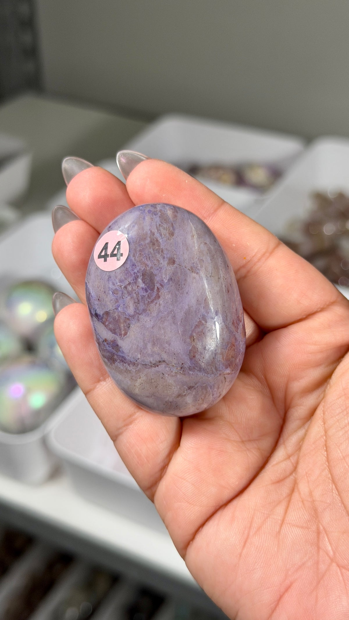 Gorgeous Lavender Jade Palm Stone from Turkey | Opt 44