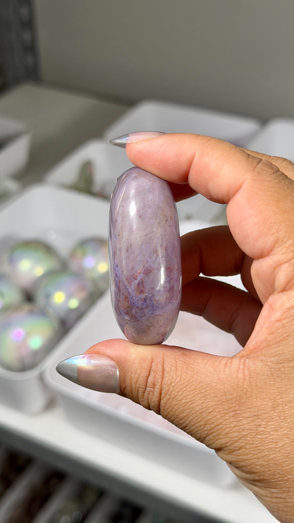 Gorgeous Lavender Jade Palm Stone from Turkey | Opt 44