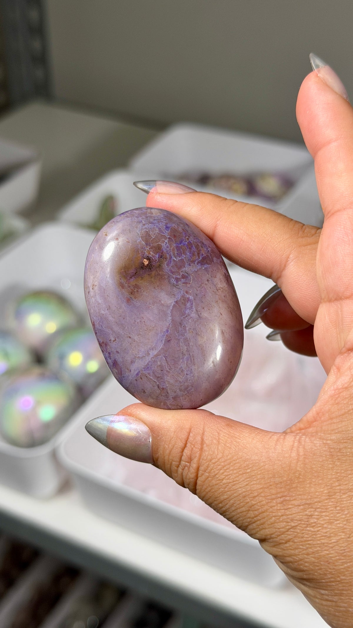 Gorgeous Lavender Jade Palm Stone from Turkey | Opt 44