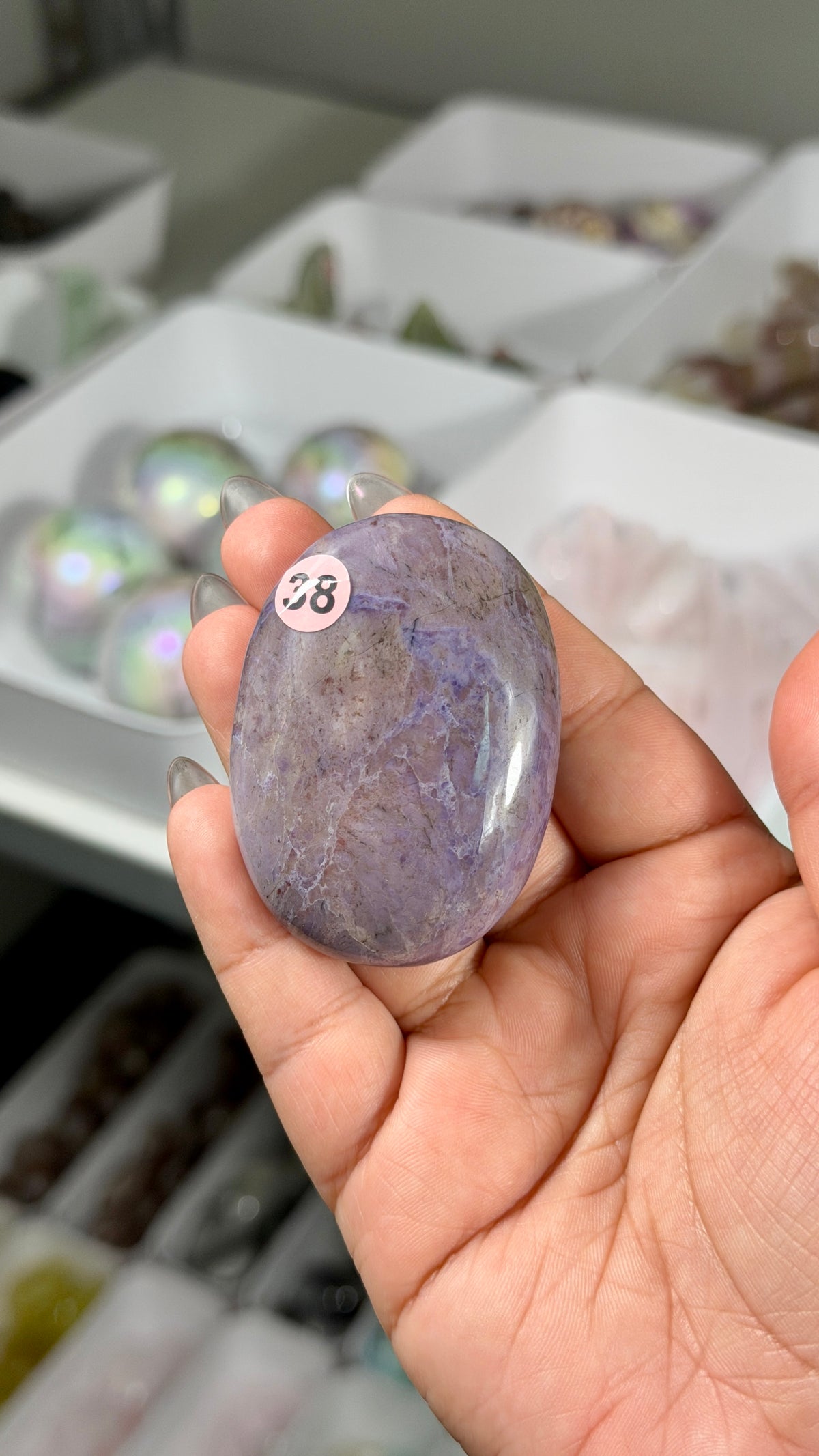 Gorgeous Lavender Jade Palm Stone from Turkey | Opt 38