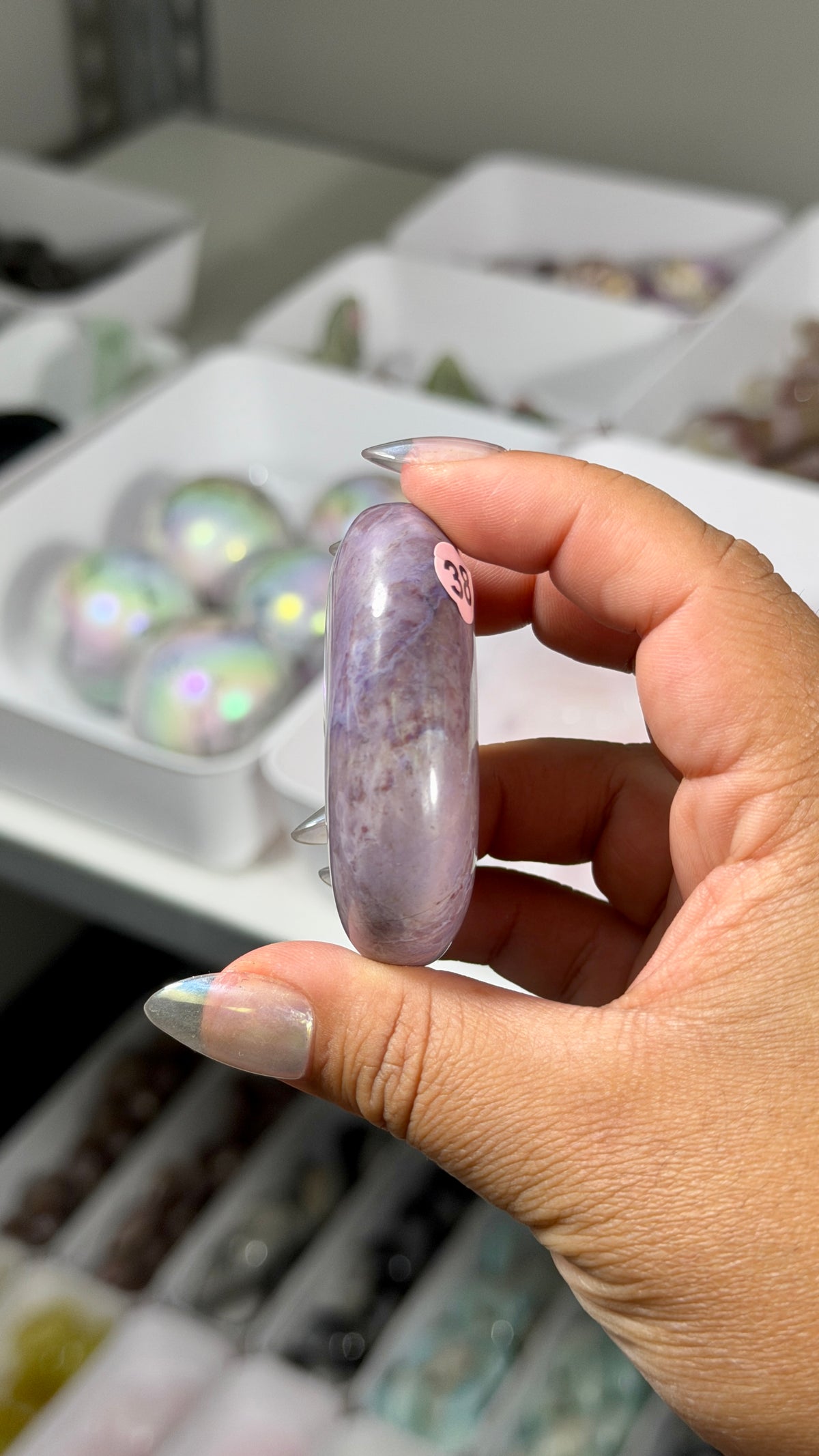 Gorgeous Lavender Jade Palm Stone from Turkey | Opt 38