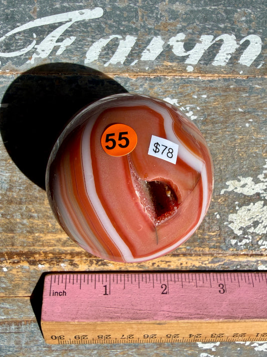 Gorgeous Druzy Carnelian Sphere | Opt 55