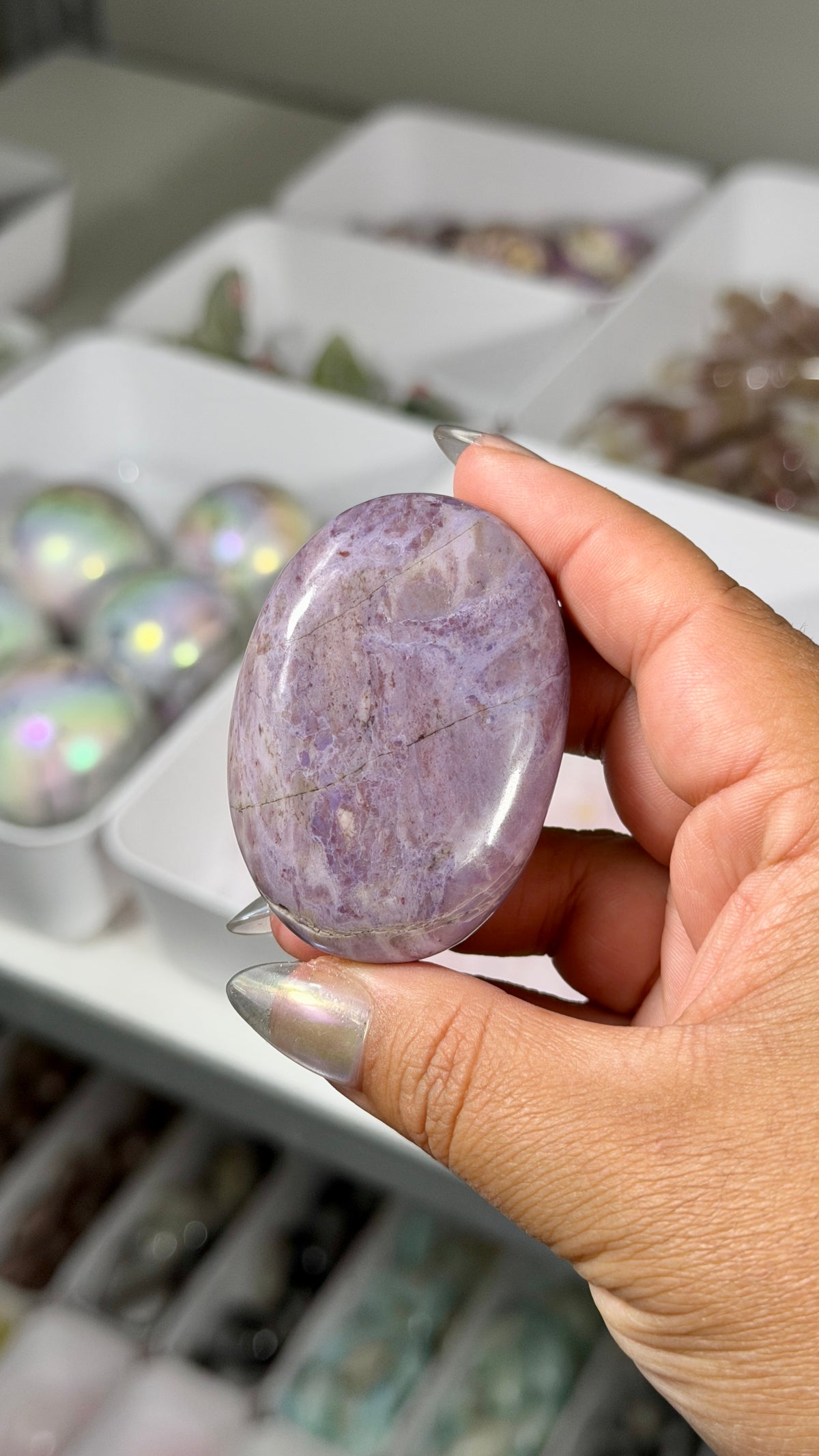 Gorgeous Lavender Jade Palm Stone from Turkey | Opt 42